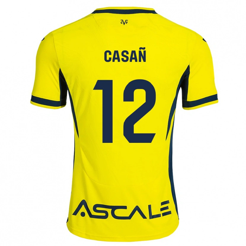 Danxen Heren Jorge Casañ #12 Geel Zwart Rood Thuisshirt Thuistenue 2026/27 T-Shirt