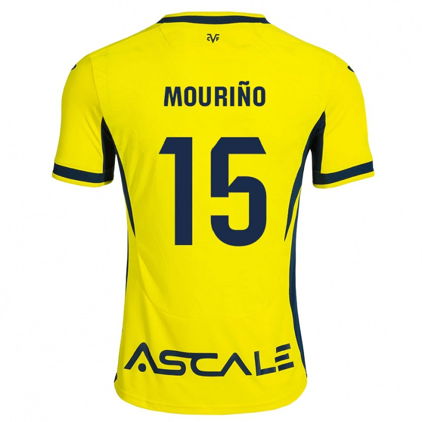 Danxen Heren Santiago Mouriño #15 Geel Zwart Rood Thuisshirt Thuistenue 2026/27 T-Shirt
