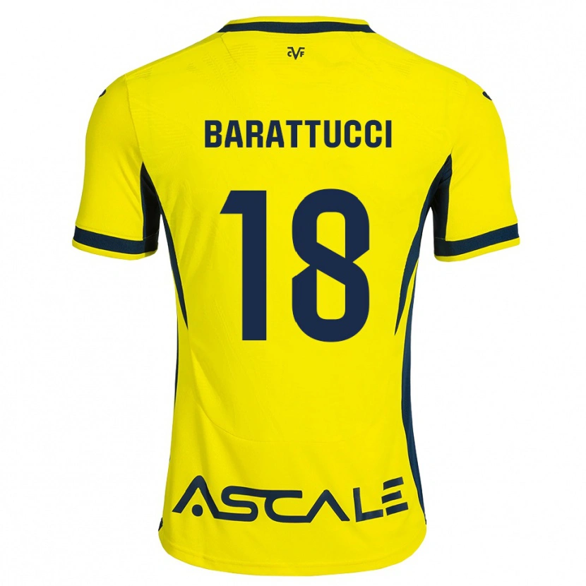 Danxen Heren Nico Barattucci #18 Geel Zwart Rood Thuisshirt Thuistenue 2026/27 T-Shirt