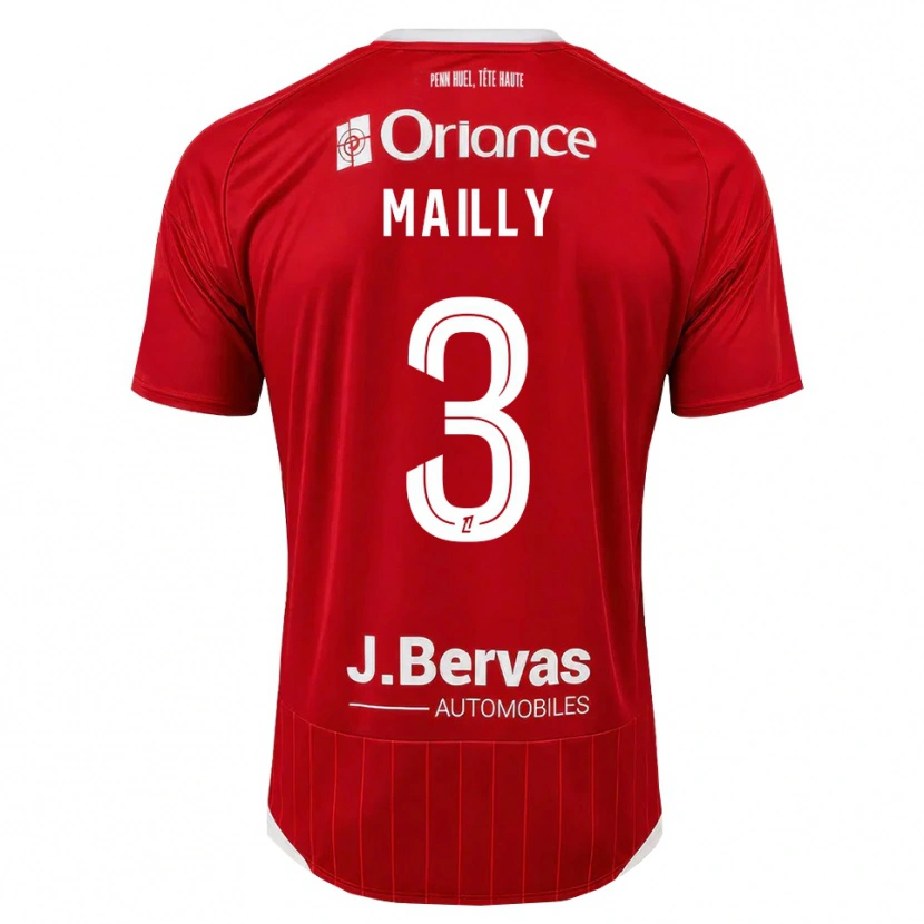 Danxen Heren Evan Mailly #3 Wit Rood Thuisshirt Thuistenue 2026/27 T-Shirt