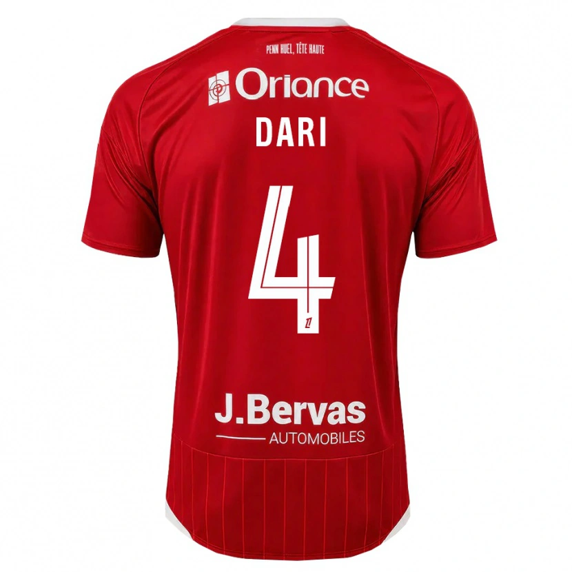 Danxen Heren Achraf Dari #4 Wit Rood Thuisshirt Thuistenue 2026/27 T-Shirt