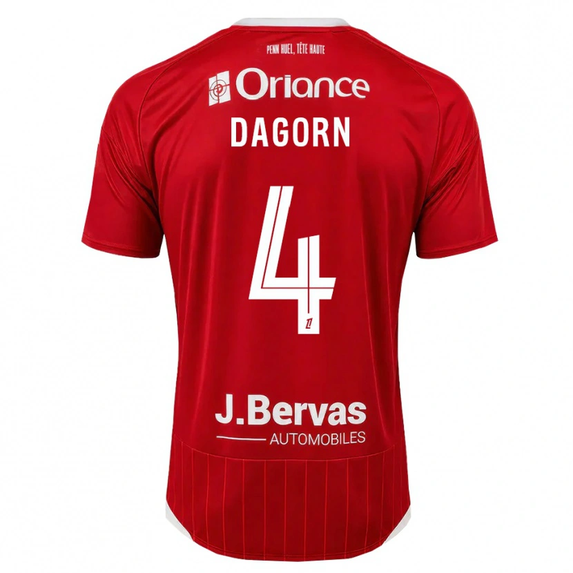 Danxen Heren Maxime Dagorn #4 Wit Rood Thuisshirt Thuistenue 2026/27 T-Shirt