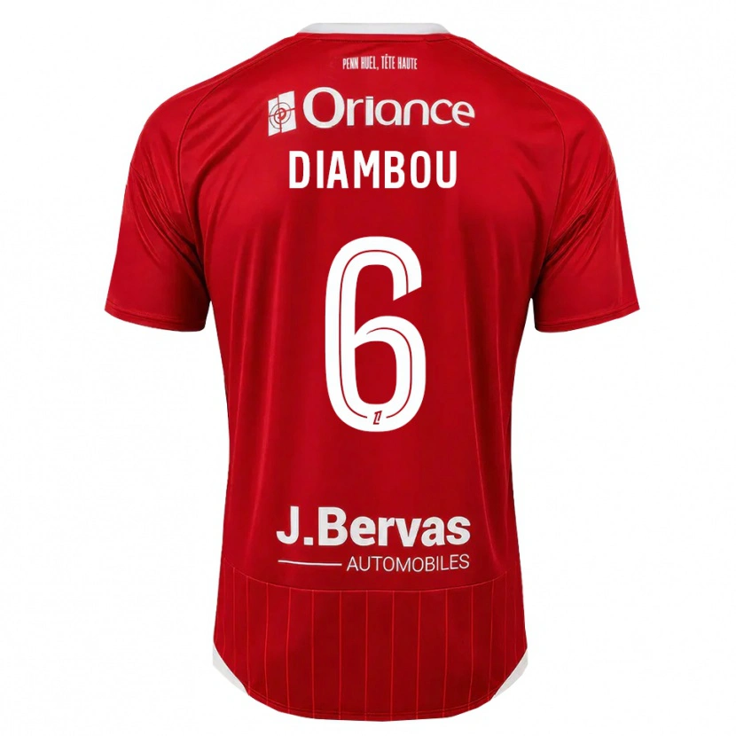 Danxen Heren Mamady Diambou #6 Wit Rood Thuisshirt Thuistenue 2026/27 T-Shirt