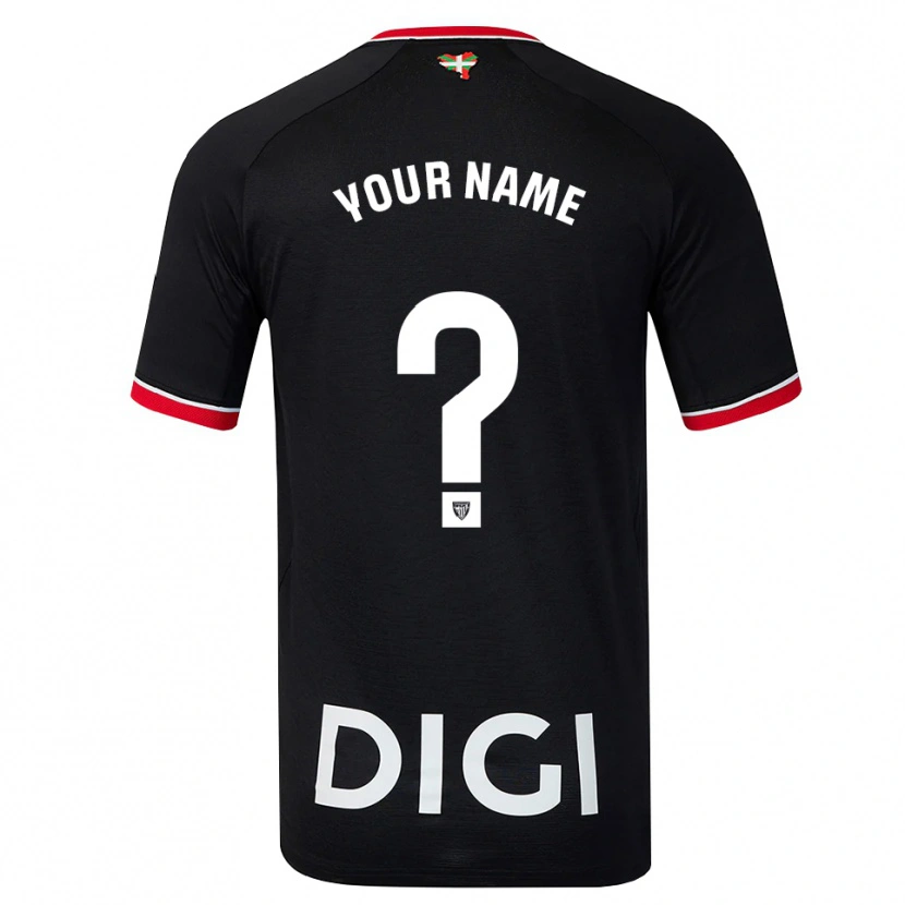 Danxen Heren Uw Naam #0 Zwart Wit Rood Uitshirt Uittenue 2026/27 T-Shirt