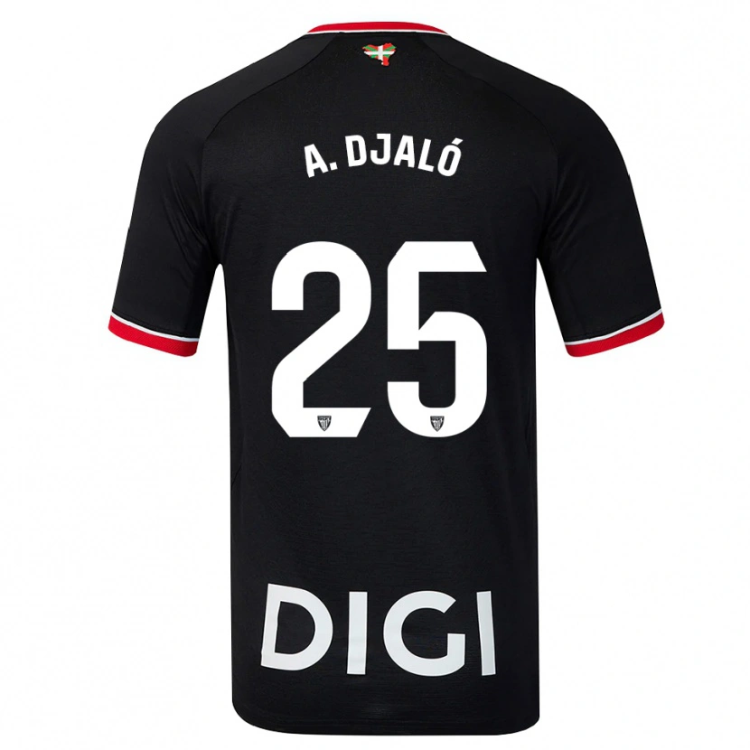 Danxen Heren Álvaro Djaló #25 Zwart Wit Rood Uitshirt Uittenue 2026/27 T-Shirt