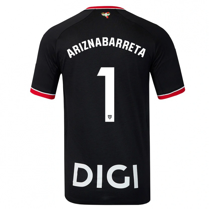 Danxen Heren Oier Ariznabarreta #1 Zwart Wit Rood Uitshirt Uittenue 2026/27 T-Shirt