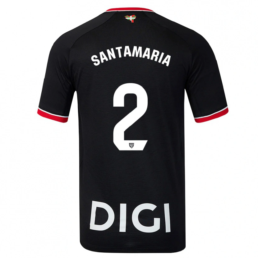 Danxen Heren Unai Santamaría #2 Zwart Wit Rood Uitshirt Uittenue 2026/27 T-Shirt