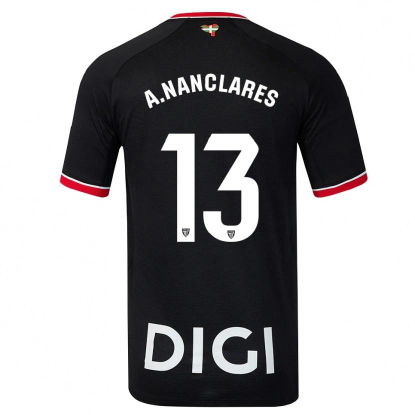 Danxen Heren Adriana Nanclares #13 Zwart Wit Rood Uitshirt Uittenue 2026/27 T-Shirt