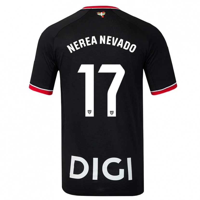 Danxen Heren Nerea Nevado Gómez #17 Zwart Wit Rood Uitshirt Uittenue 2026/27 T-Shirt