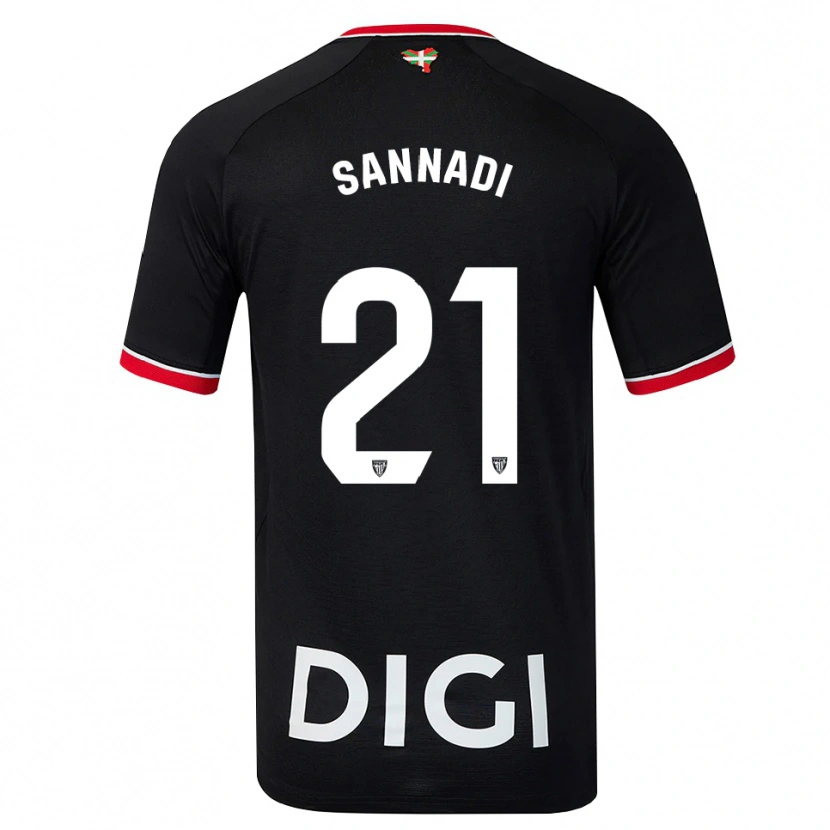 Danxen Heren Maroan Sannadi #21 Zwart Wit Rood Uitshirt Uittenue 2026/27 T-Shirt