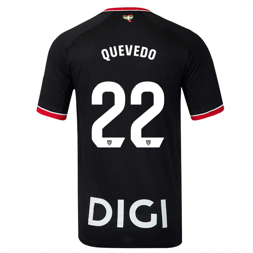 Danxen Heren Ugaitz Quevedo #22 Zwart Wit Rood Uitshirt Uittenue 2026/27 T-Shirt
