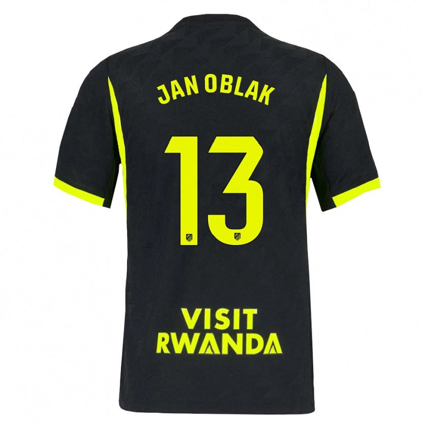 Danxen Heren Jan Oblak #13 Heldergroen Zwart Uitshirt Uittenue 2026/27 T-Shirt