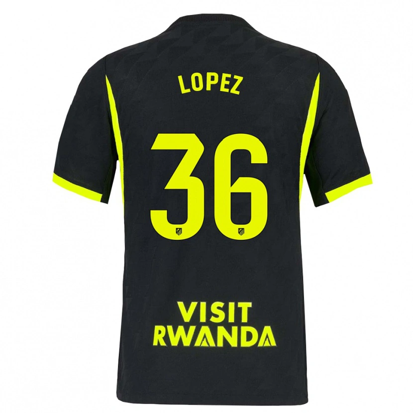 Danxen Heren David Lopez #36 Heldergroen Zwart Uitshirt Uittenue 2026/27 T-Shirt