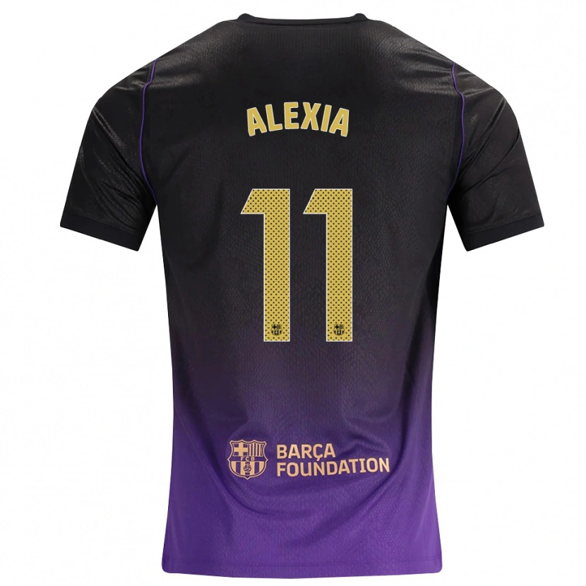 Danxen Heren Alexia Putellas #11 Paars Geel Zwart Uitshirt Uittenue 2026/27 T-Shirt