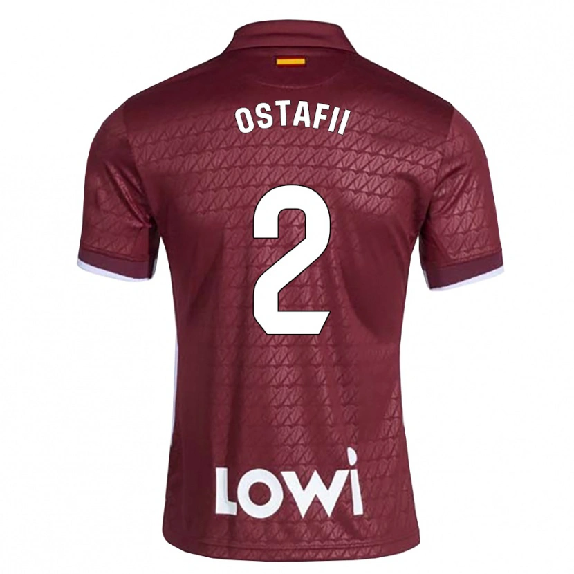 Danxen Heren David Ostafii #2 Donkerrood Wit Uitshirt Uittenue 2026/27 T-Shirt