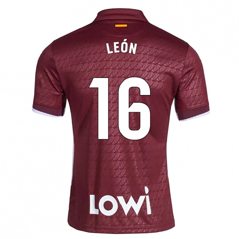 Danxen Heren Carlos León #16 Donkerrood Wit Uitshirt Uittenue 2026/27 T-Shirt