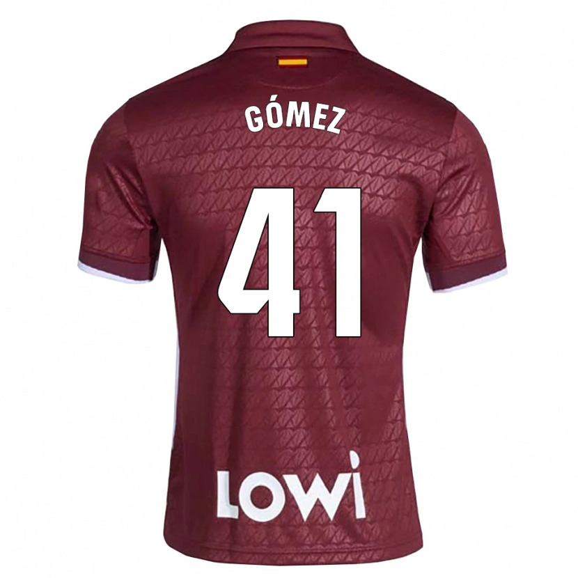 Danxen Heren Álvaro Gómez #41 Donkerrood Wit Uitshirt Uittenue 2026/27 T-Shirt