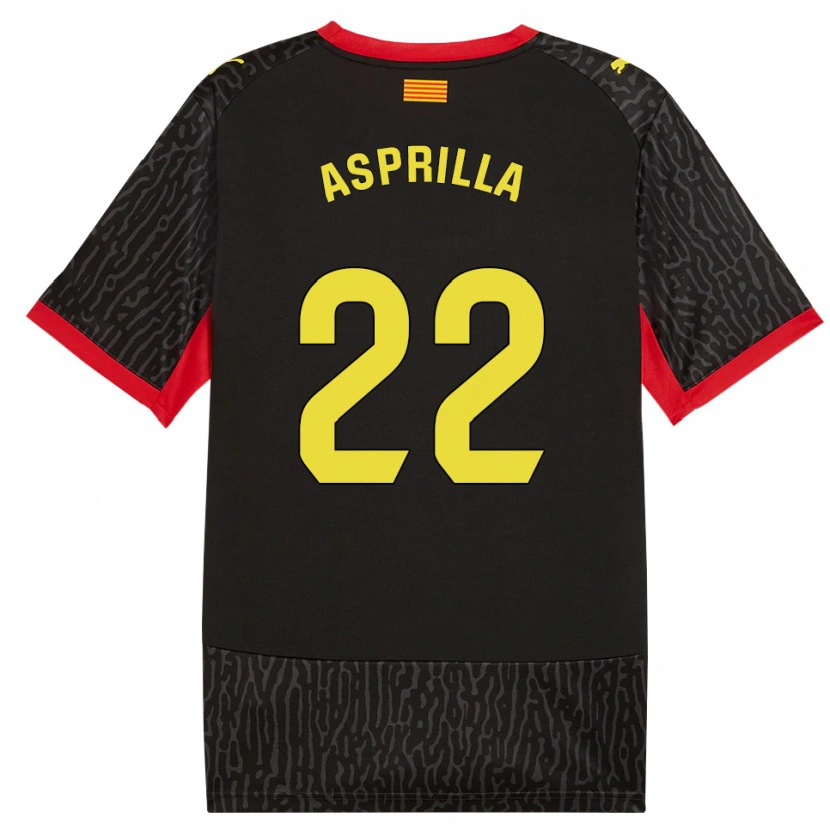 Danxen Heren Yáser Asprilla #22 Zwart Geel Rood Uitshirt Uittenue 2026/27 T-Shirt