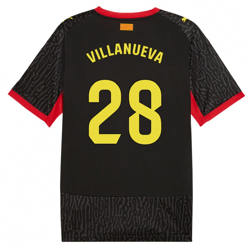 Danxen Heren Pablo Villanueva #28 Zwart Geel Rood Uitshirt Uittenue 2026/27 T-Shirt