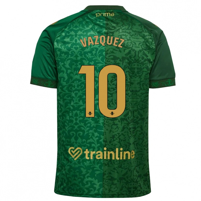 Danxen Heren Alejandro Vázquez #10 Bosgroen Donker Goudenrood Uitshirt Uittenue 2026/27 T-Shirt