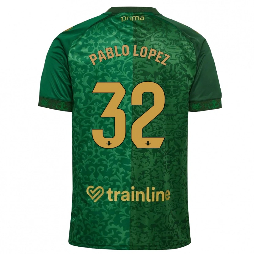 Danxen Heren Pablo López #32 Bosgroen Donker Goudenrood Uitshirt Uittenue 2026/27 T-Shirt