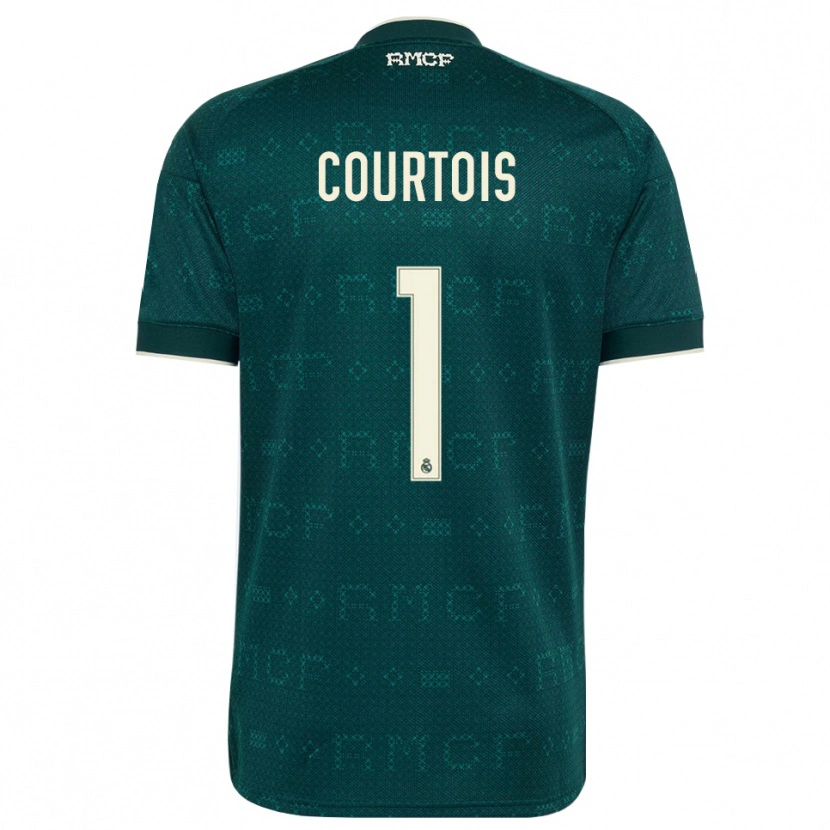 Danxen Heren Thibaut Courtois #1 Donker Leigrijs Wit Uitshirt Uittenue 2026/27 T-Shirt