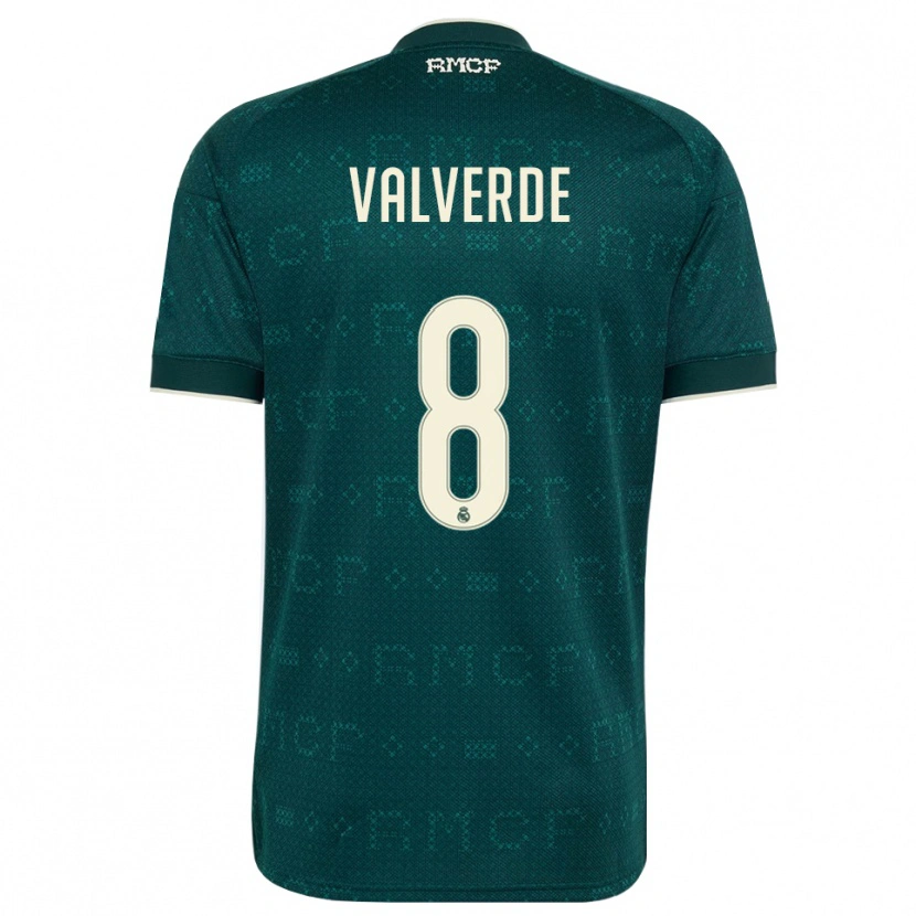 Danxen Heren Federico Valverde #8 Donker Leigrijs Wit Uitshirt Uittenue 2026/27 T-Shirt