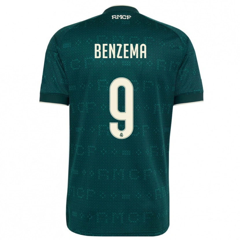 Danxen Heren Karim Benzema #9 Donker Leigrijs Wit Uitshirt Uittenue 2026/27 T-Shirt