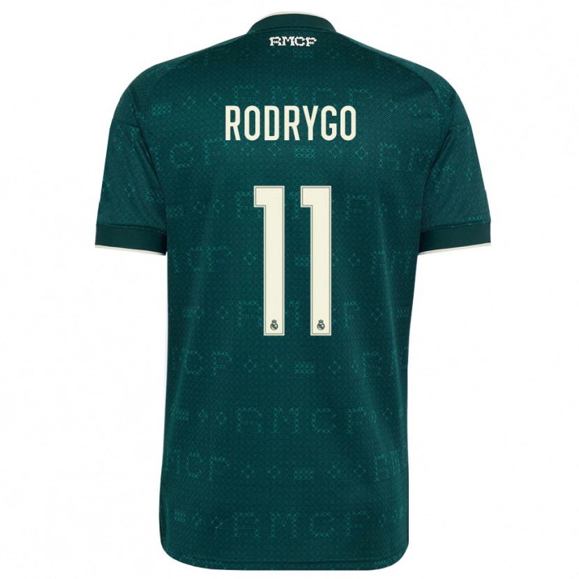Danxen Heren Rodrygo Silva De Goes #11 Donker Leigrijs Wit Uitshirt Uittenue 2026/27 T-Shirt