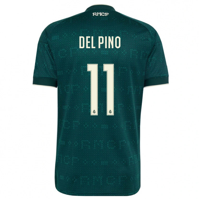 Danxen Heren Santiago Del Pino #11 Donker Leigrijs Wit Uitshirt Uittenue 2026/27 T-Shirt