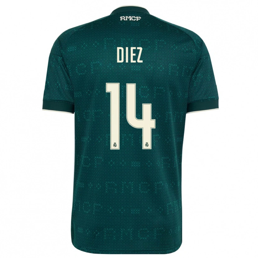 Danxen Heren Carlos Diez #14 Donker Leigrijs Wit Uitshirt Uittenue 2026/27 T-Shirt