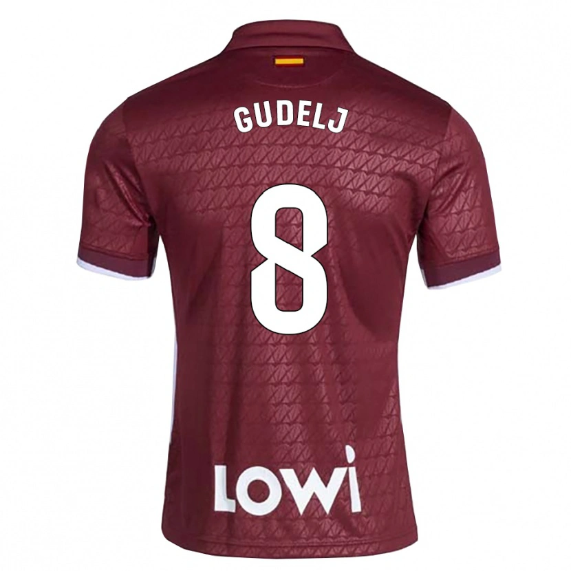 Danxen Heren Nemanja Gudelj #8 Donkerrood Wit Uitshirt Uittenue 2026/27 T-Shirt