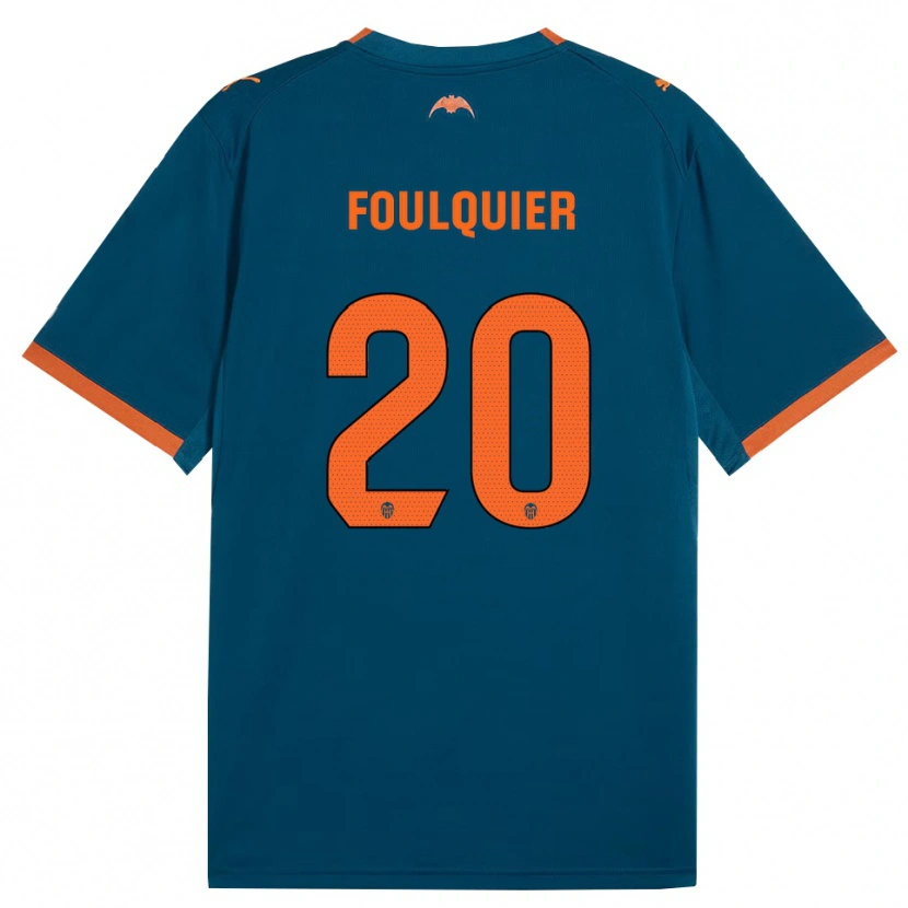 Danxen Heren Dimitri Foulquier #20 Staalblauw Oranje Uitshirt Uittenue 2026/27 T-Shirt