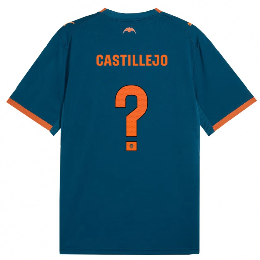 Danxen Heren Samu Castillejo #0 Staalblauw Oranje Uitshirt Uittenue 2026/27 T-Shirt