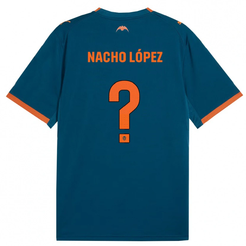 Danxen Heren Nacho López #0 Staalblauw Oranje Uitshirt Uittenue 2026/27 T-Shirt