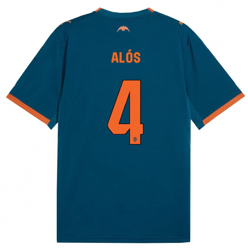 Danxen Heren Carlos Alós #4 Staalblauw Oranje Uitshirt Uittenue 2026/27 T-Shirt