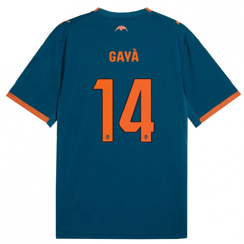 Danxen Heren José Gayà #14 Staalblauw Oranje Uitshirt Uittenue 2026/27 T-Shirt