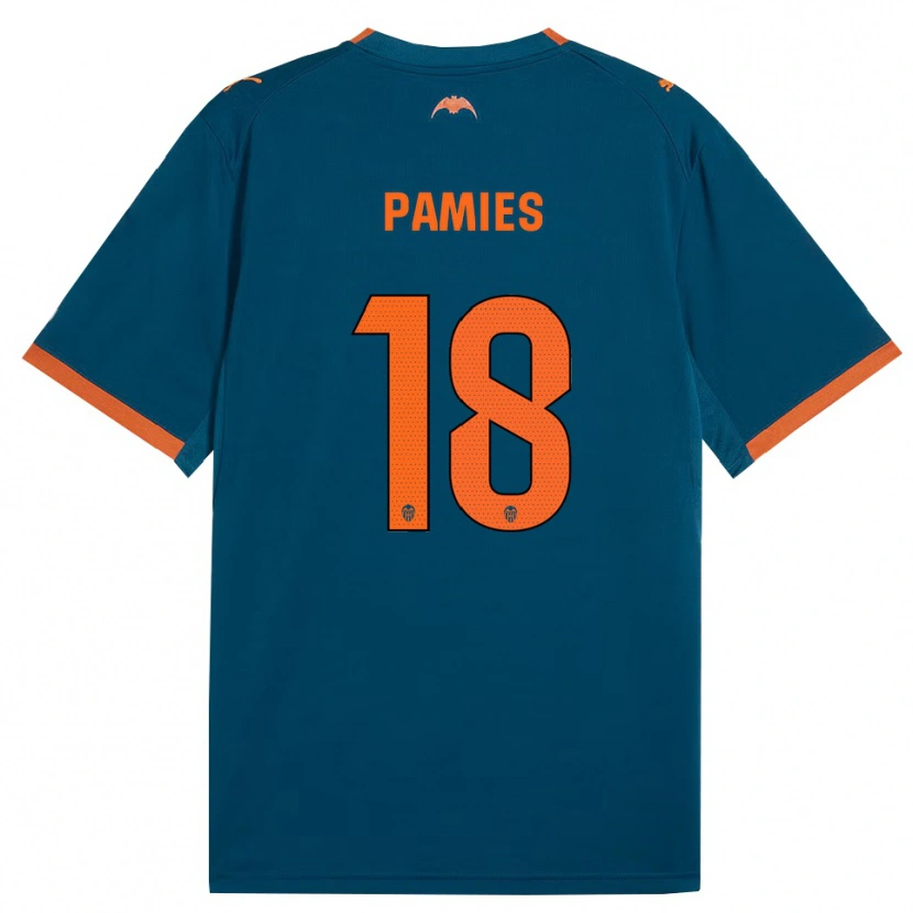 Danxen Heren Javi Pamies #18 Staalblauw Oranje Uitshirt Uittenue 2026/27 T-Shirt