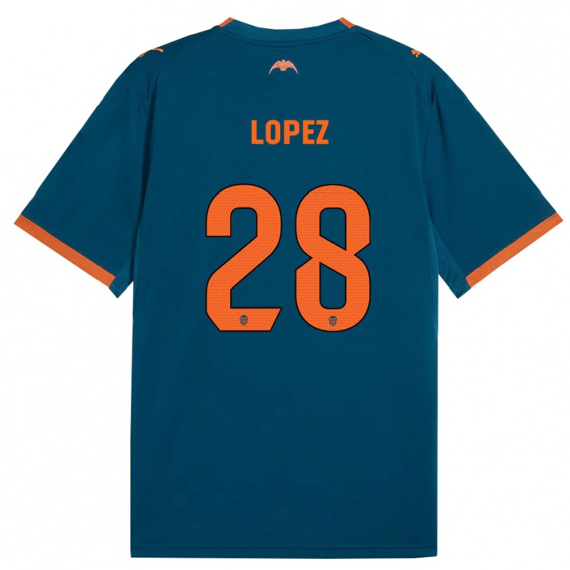 Danxen Heren Saray Lopez #28 Staalblauw Oranje Uitshirt Uittenue 2026/27 T-Shirt