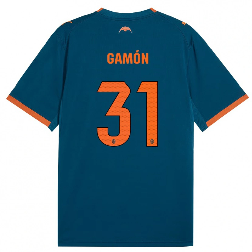 Danxen Heren Rodrigo Gamón #31 Staalblauw Oranje Uitshirt Uittenue 2026/27 T-Shirt
