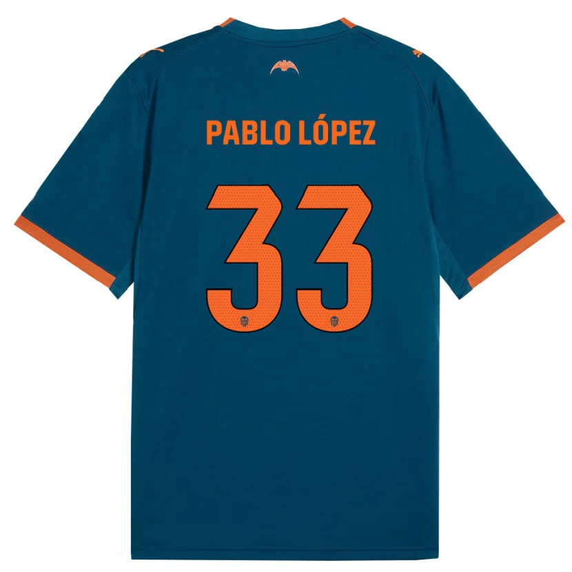 Danxen Heren Pablo López #33 Staalblauw Oranje Uitshirt Uittenue 2026/27 T-Shirt