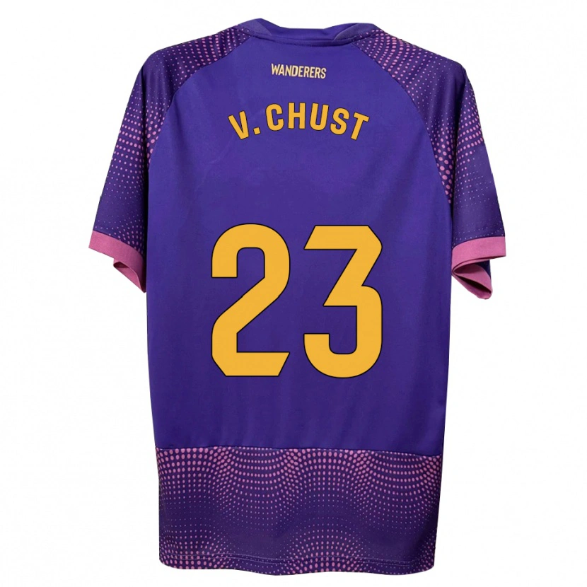 Danxen Heren Víctor Chust #23 Paars Wit Roze Uitshirt Uittenue 2026/27 T-Shirt