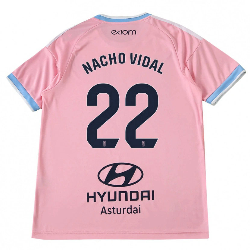 Danxen Heren Nacho Vidal #22 Centaurieblauw Roze Uitshirt Uittenue 2026/27 T-Shirt