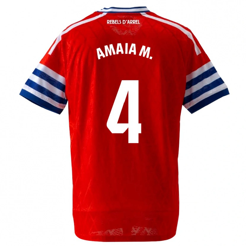 Danxen Heren Amaia Martínez De La Peña #4 Koninklijk Blauw Rood Uitshirt Uittenue 2026/27 T-Shirt