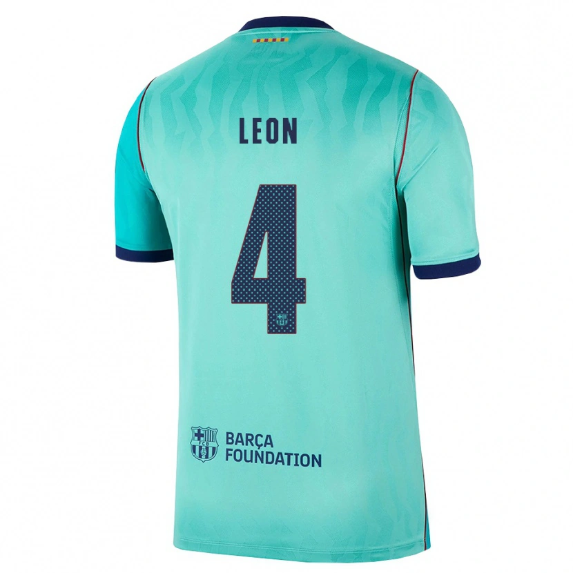 Danxen Heren Maria Pilar Leon #4 Aqua Donker Turquoise Koninklijk Blauw Thuisshirt Derde Tenue 2026/27 T-Shirt