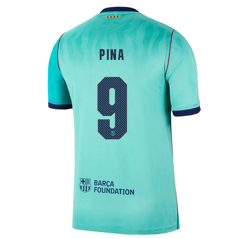 Danxen Heren Claudia Pina #9 Aqua Donker Turquoise Koninklijk Blauw Thuisshirt Derde Tenue 2026/27 T-Shirt