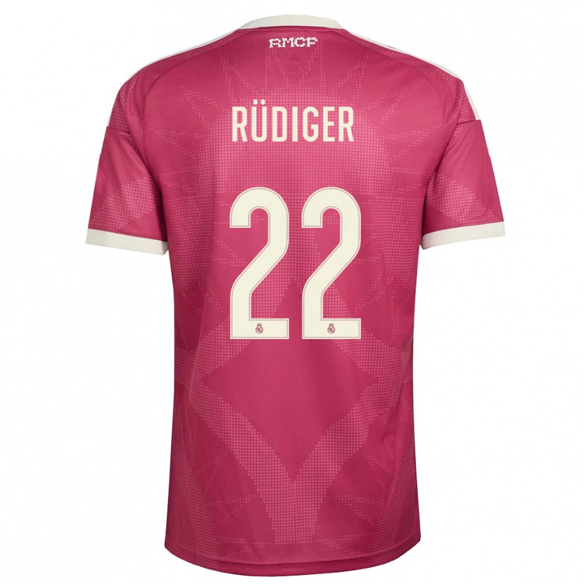 Danxen Heren Antonio Rüdiger #22 Bleek Violet Rood Wit Thuisshirt Derde Tenue 2026/27 T-Shirt