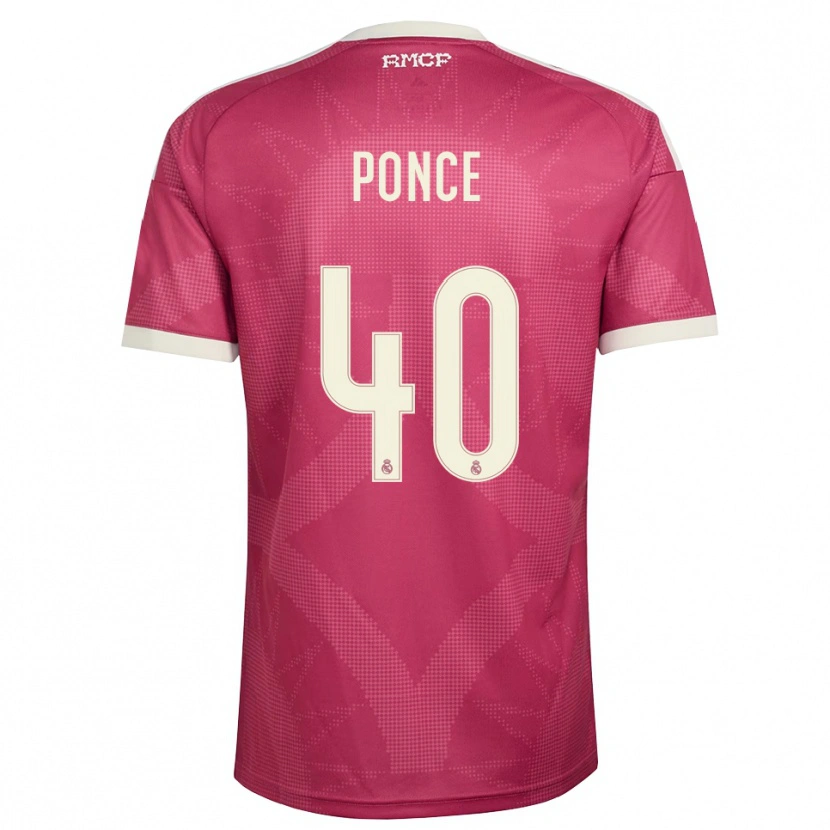 Danxen Heren Guille Ponce #40 Bleek Violet Rood Wit Thuisshirt Derde Tenue 2026/27 T-Shirt