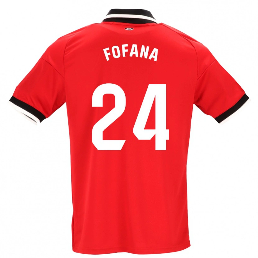 Danxen Heren Youssouf Fofana #24 Zwart Wit Rood Uitshirt Uittenue 2026/27 T-Shirt