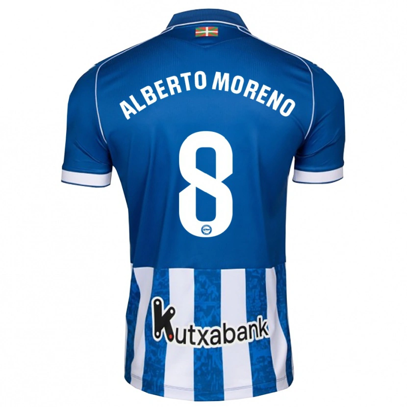 Danxen Dames Alberto Moreno #8 Blauw Wit Zwart Thuisshirt Thuistenue 2026/27 T-Shirt